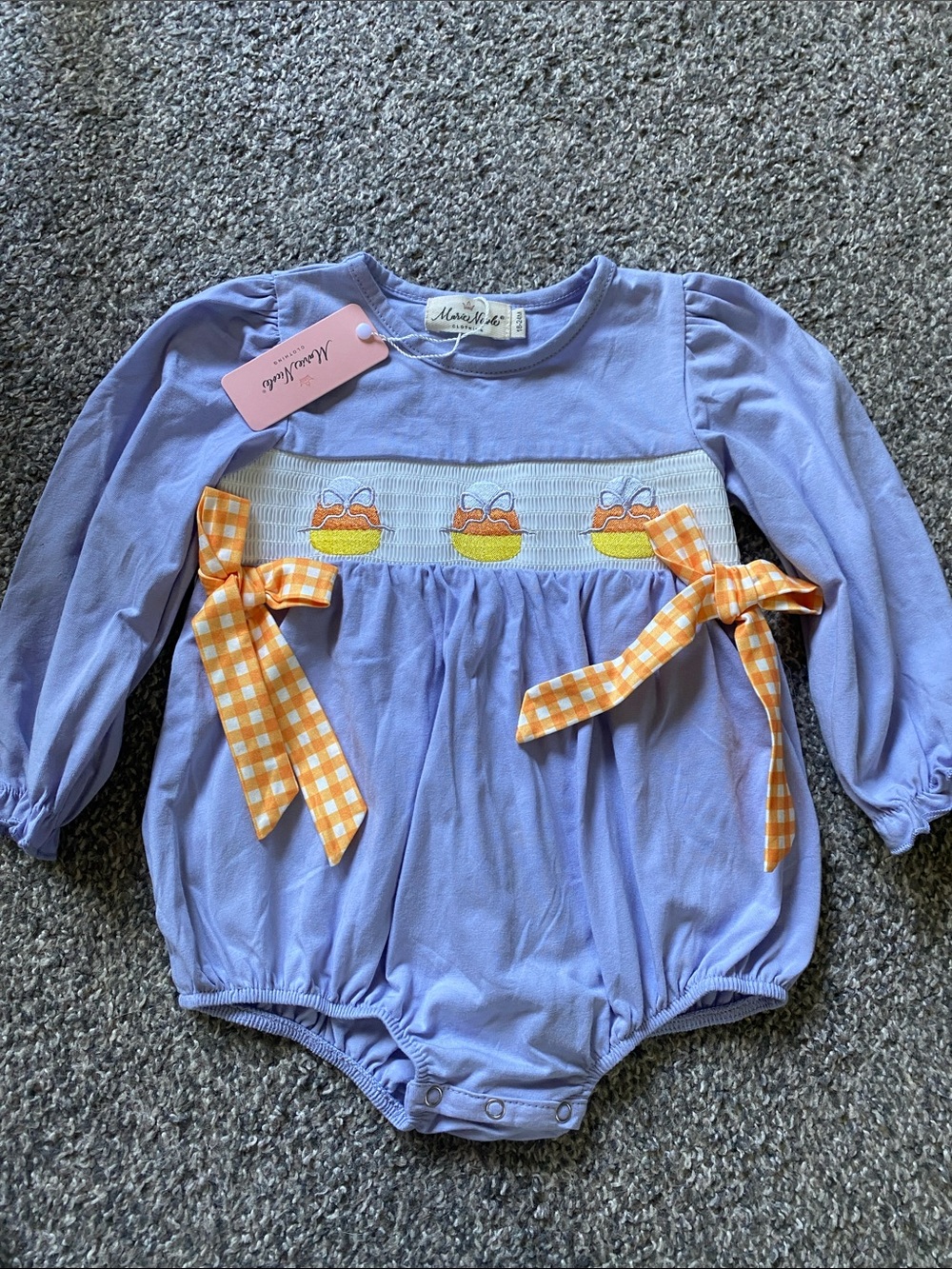 Marie Nicole NWT 18-24m Lavender Smocked Easter One-Piece